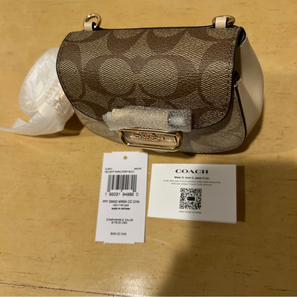 Coach Morgan card case mini bag with signature monogram style CJ 541 - Picture 4 of 9